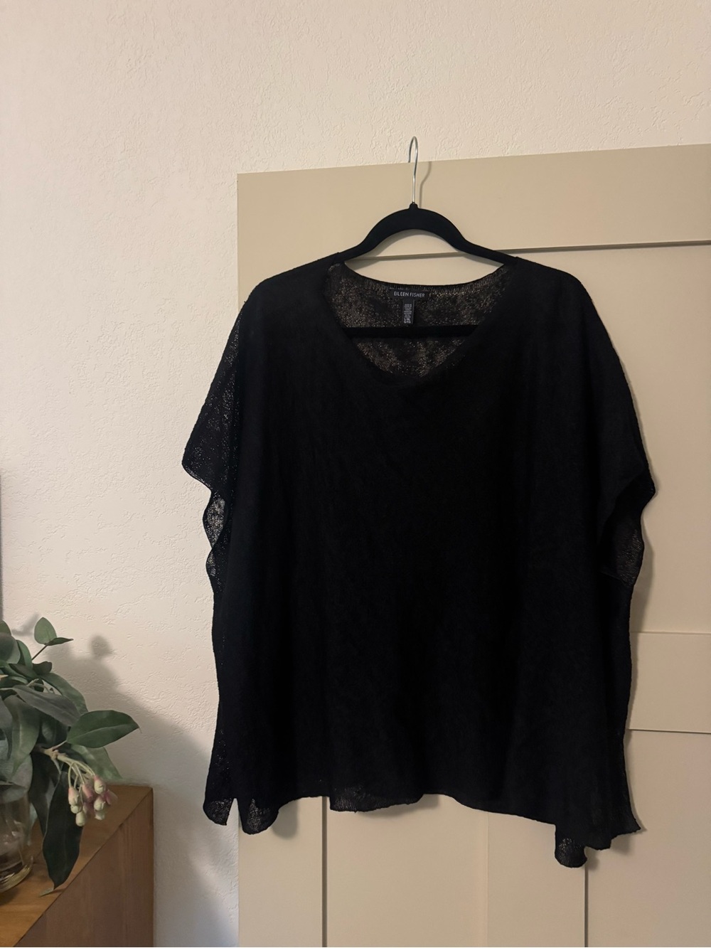 Eileen Fisher L XL Knit Black Top Shell